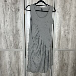Porto San Francisco Dress Size 1 Pleated Art Sleeveless Linen Rayon Taupe